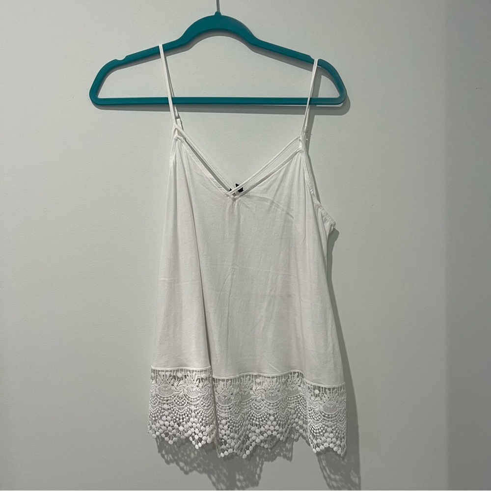 White Spaghetti Strap Tank Top